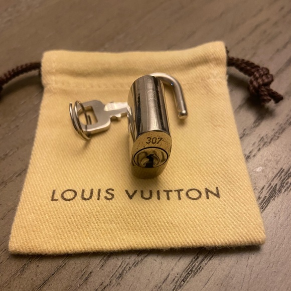 Authentic Louis Vuitton Silver padlock & key set #307 - Picture 5 of 11